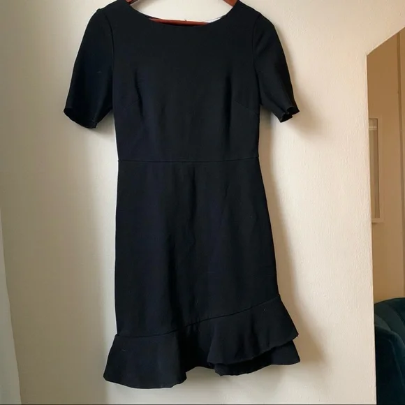 Diane Von Furstenberg DVF Serefina Little Black Dress Ruffle Hem 4 - Picture 3 of 11